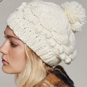 Free people Knit Pom Pom Beret hat